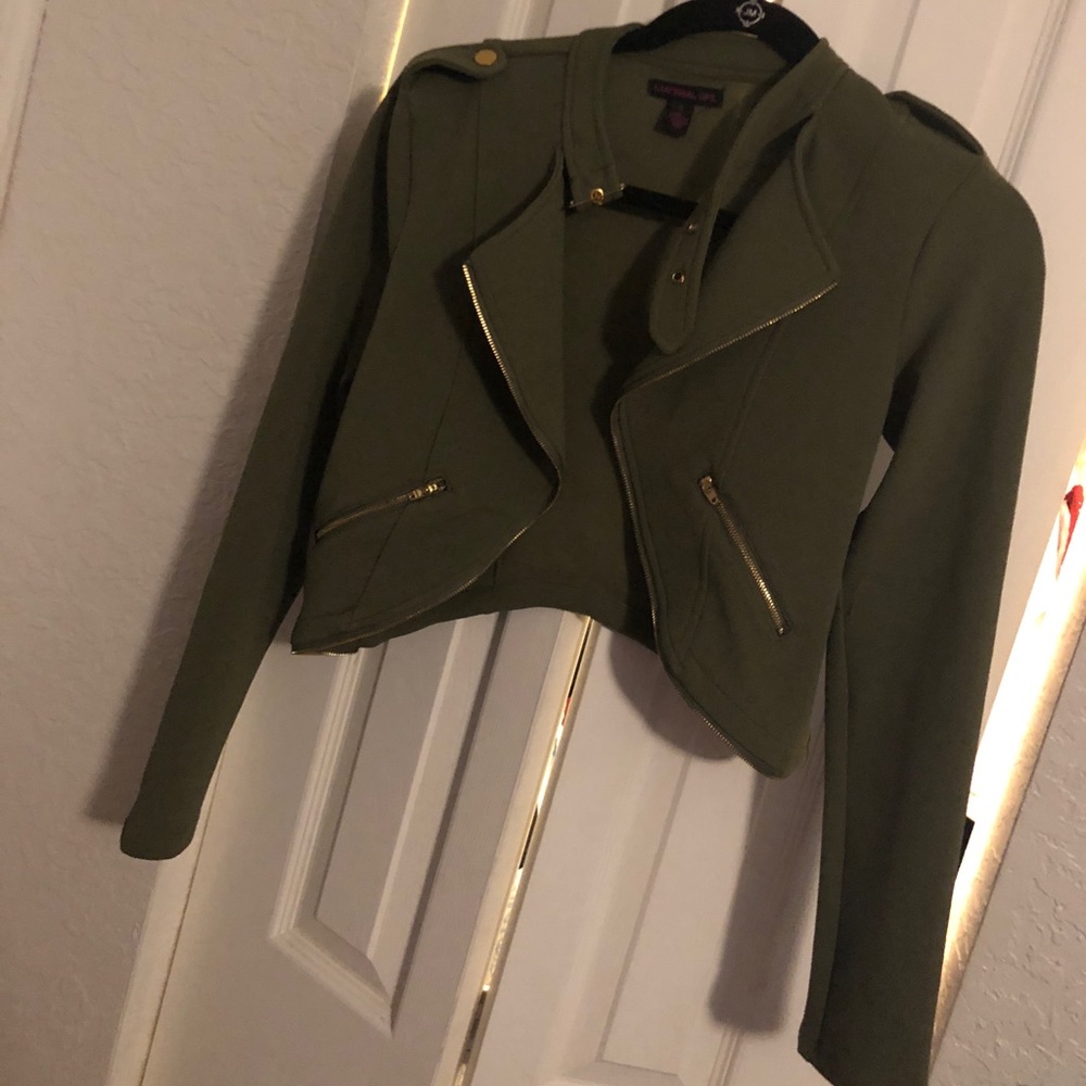 Material Girl olive green jacket size small